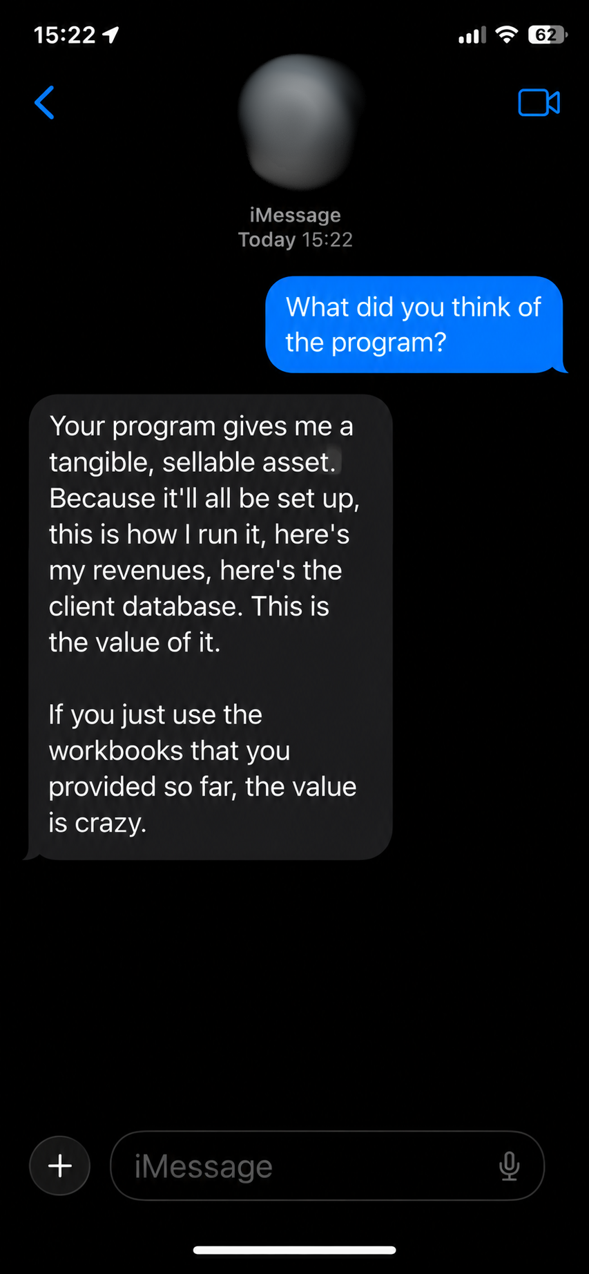 Testimonial: tangible sellable asset