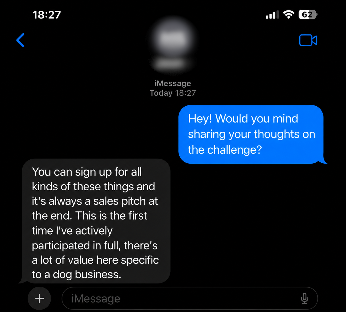 Testimonial: specific to a dog business